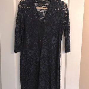 Karen Kane black and Navy lace cocktail dress